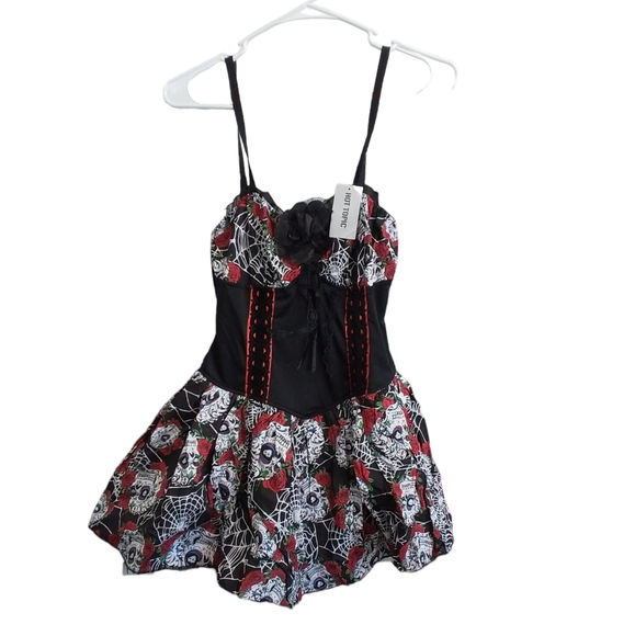 NEW Day of the Dead Sugar Skull Halloween Costume Dress - Picture 1 of 16